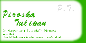 piroska tulipan business card